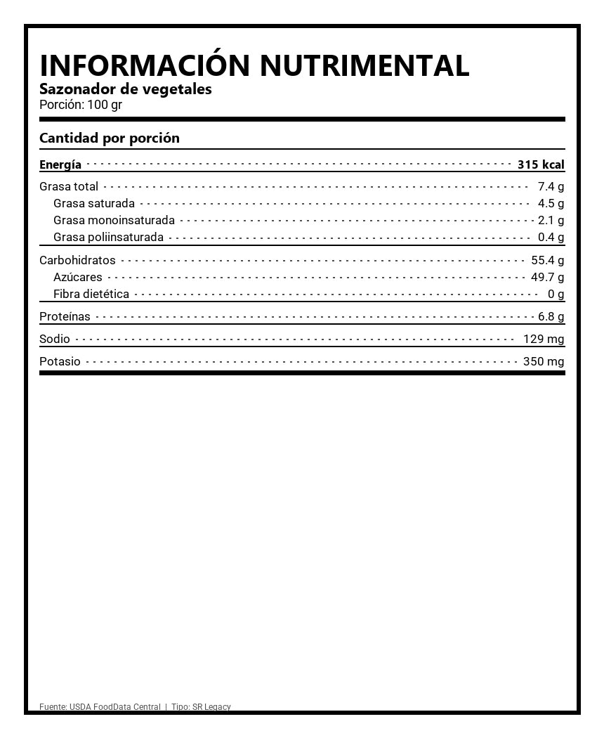 Sazonador de vegetales