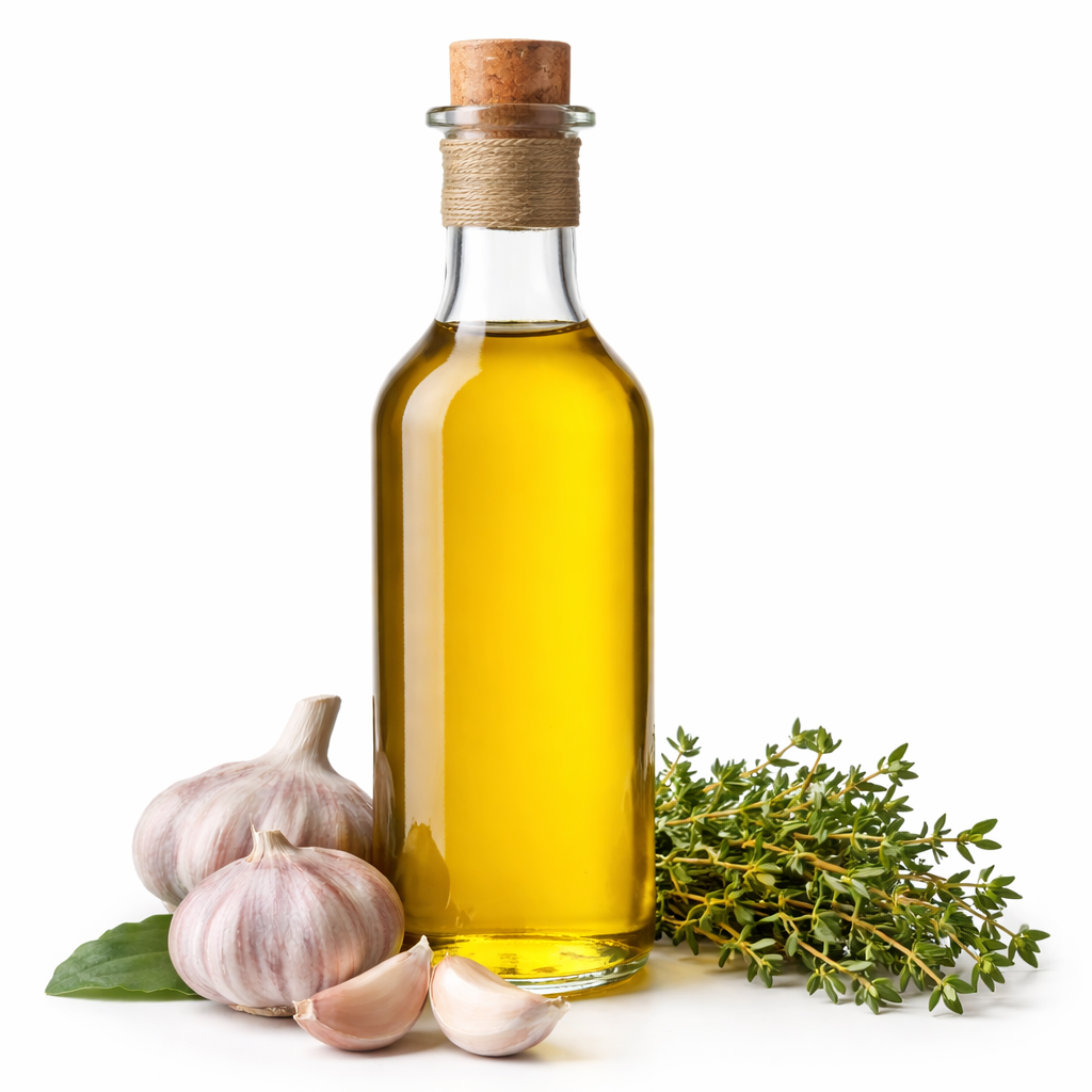 Aceite de olivo ajo y tomillo