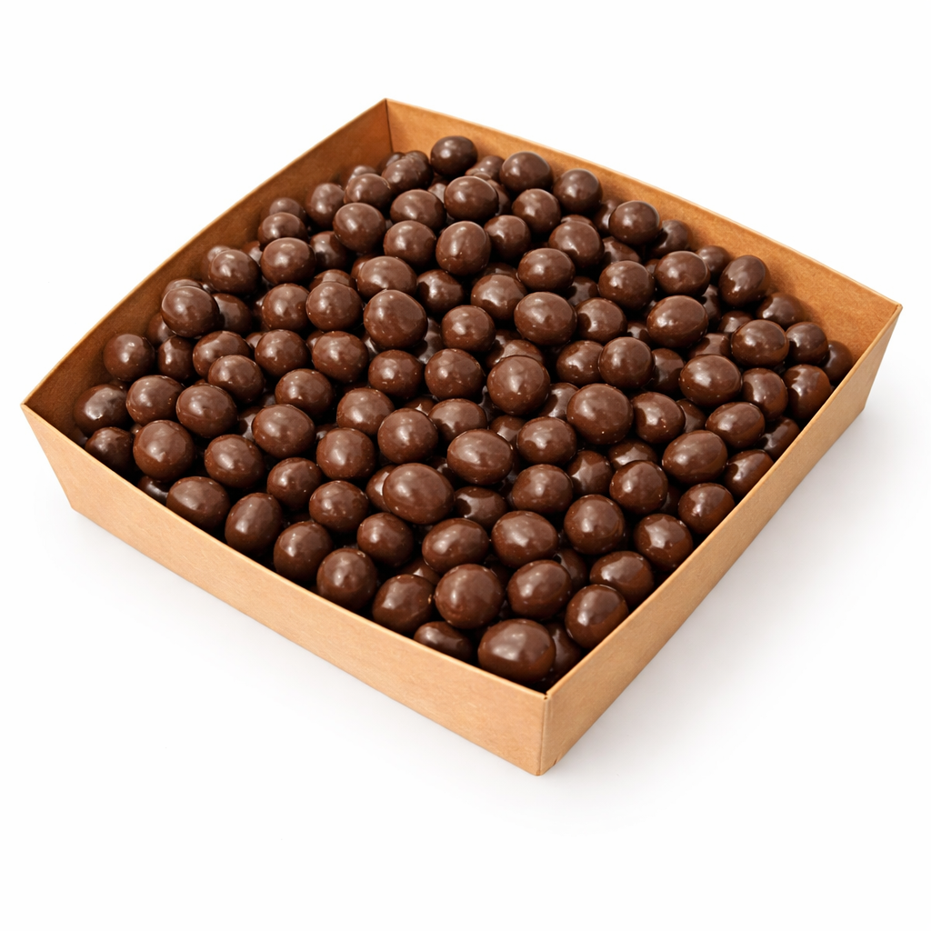 Grano de café cubierto con chocolate
